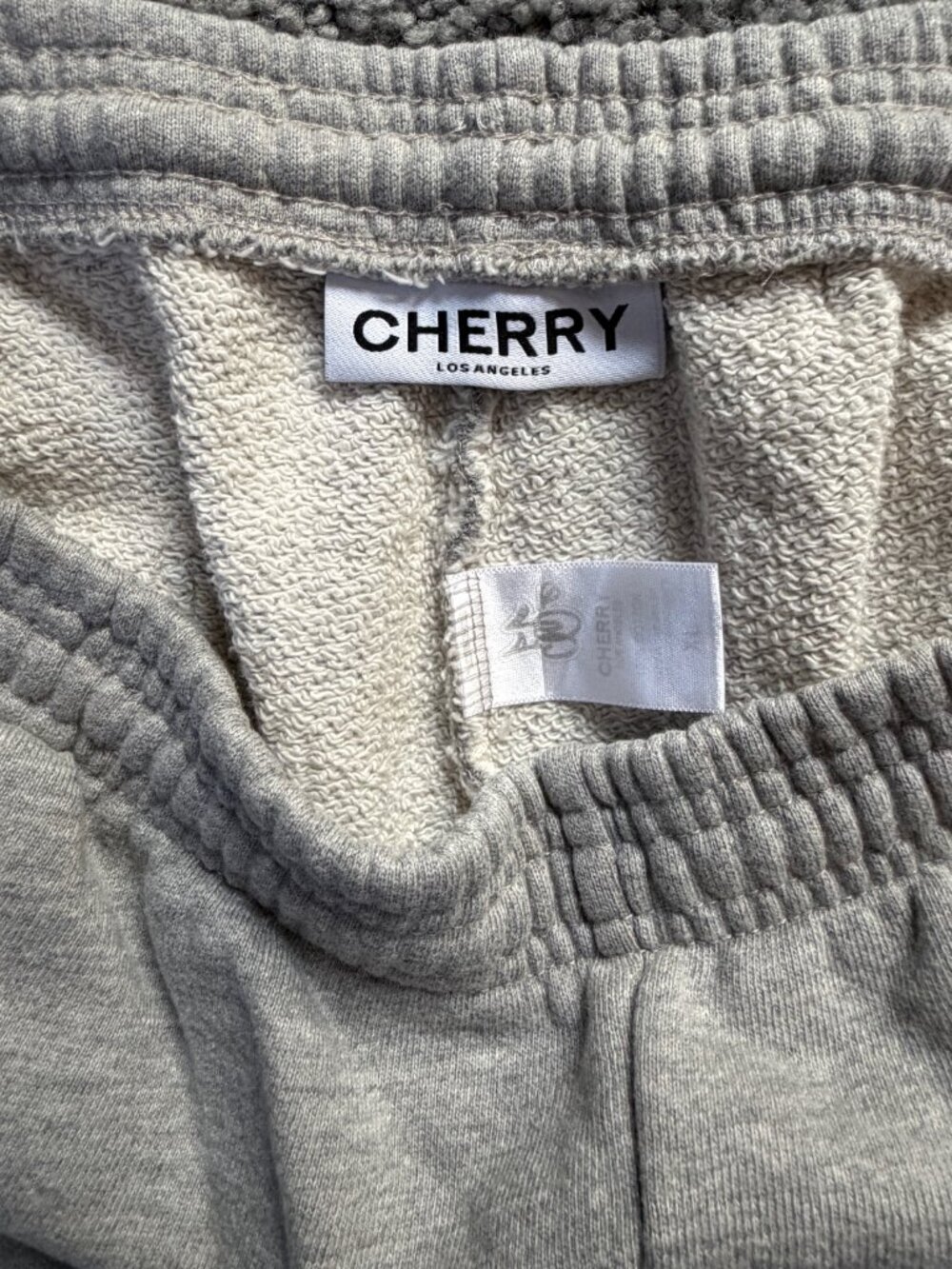 CHERRY LA - Straight-Leg Logo-Appliquéd Cotton-Jersey Sweatpants - Gray- Sz. XL - Picture 8 of 14